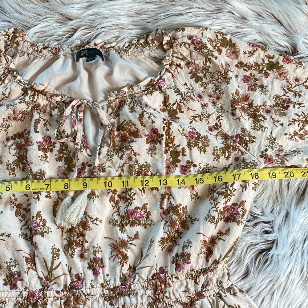 Frye Floral Cream and Brown Dress - Picture 5 of 10